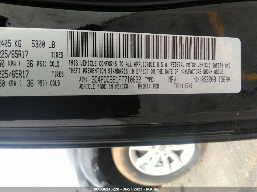 2015 DODGE JOURNEY SXT - 3C4PDCBB1FT710832