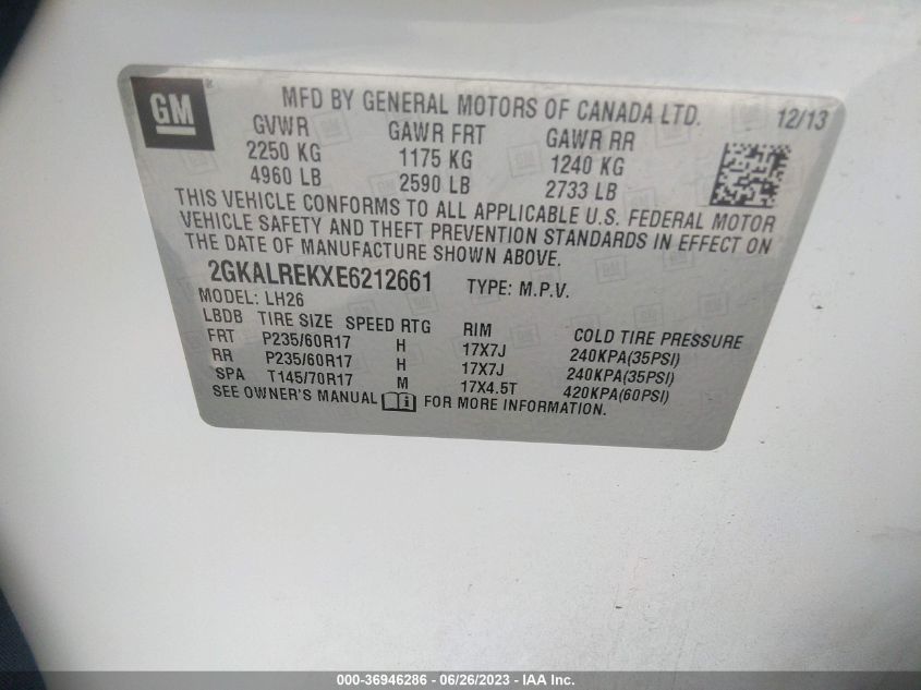 2014 GMC TERRAIN SLE - 2GKALREKXE6212661