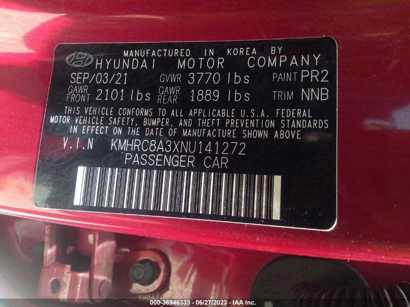 2022 HYUNDAI VENUE SEL - KMHRC8A3XNU141272