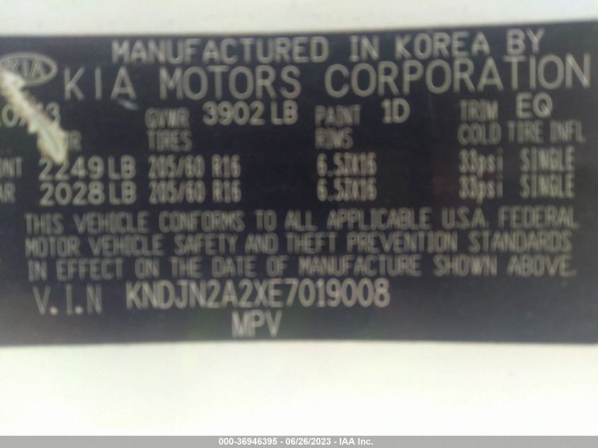 2014 KIA SOUL - KNDJN2A2XE7019008