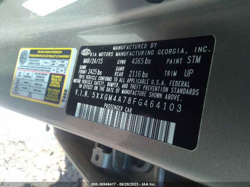2015 KIA OPTIMA LX - 5XXGM4A78FG464103