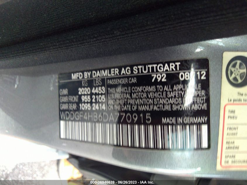 2013 MERCEDES-BENZ C-CLASS C 250 - WDDGF4HB6DA770915