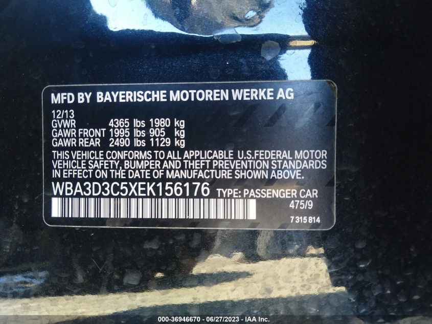 2014 BMW 3 SERIES 328D - WBA3D3C5XEK156176