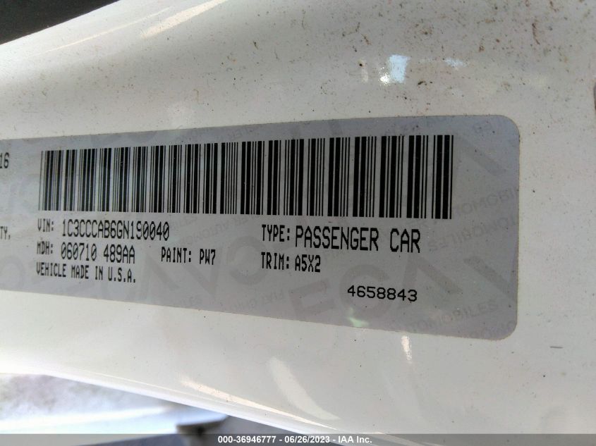 2016 CHRYSLER 200 LIMITED - 1C3CCCAB6GN190040