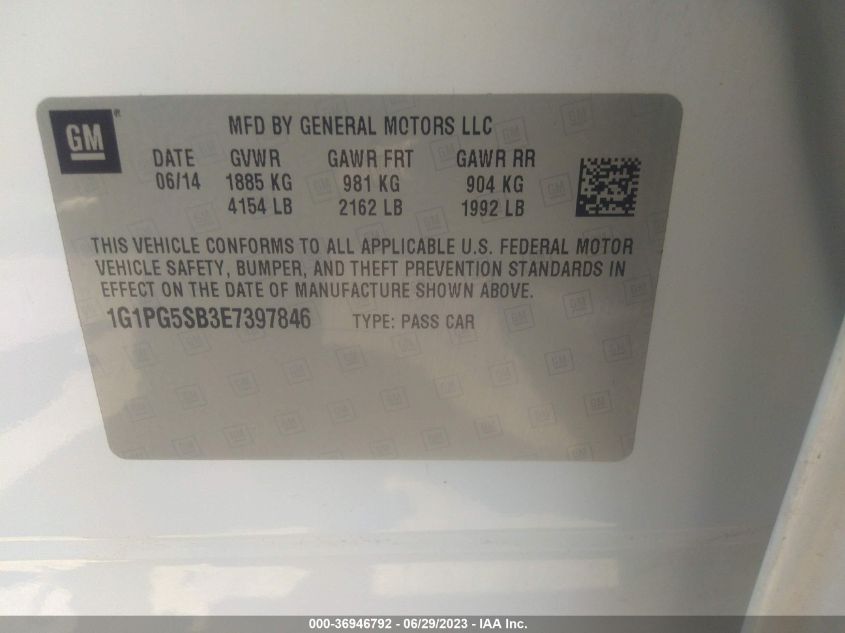 2014 CHEVROLET CRUZE LTZ - 1G1PG5SB3E7397846