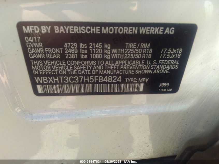 2017 BMW X1 XDRIVE28I - WBXHT3C37H5F84824