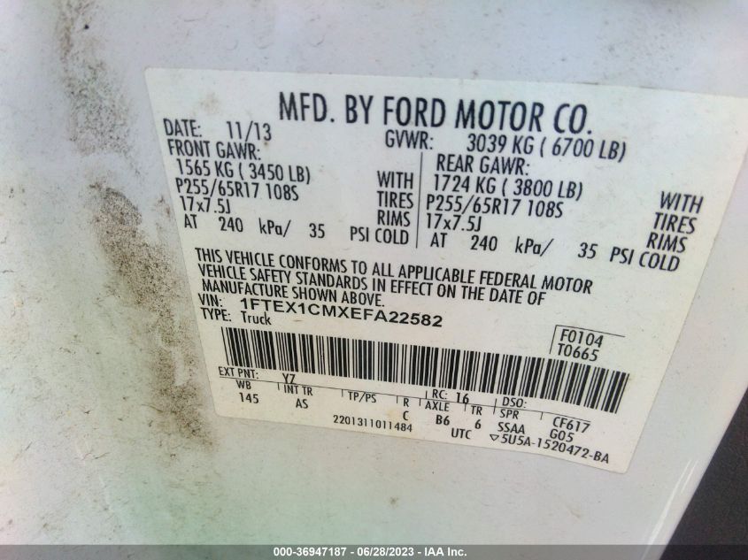 2014 FORD F-150 XL/STX/XLT - 1FTEX1CMXEFA22582