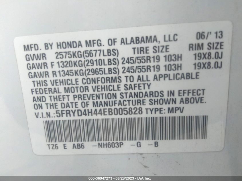 2014 ACURA MDX TECH PKG - 5FRYD4H44EB005828