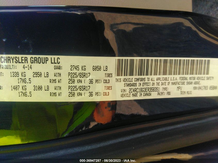 2014 CHRYSLER TOWN & COUNTRY TOURING - 2C4RC1BG3ER358351