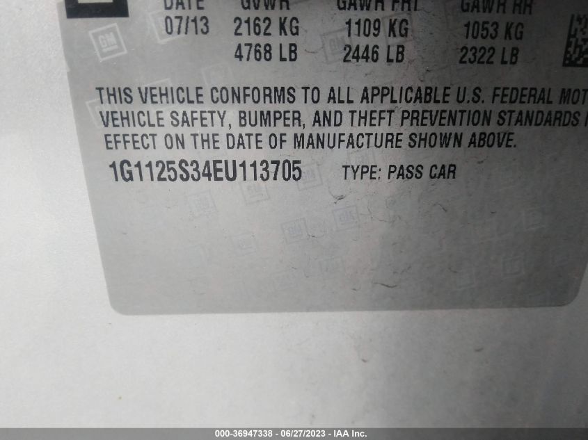 2014 CHEVROLET IMPALA LT - 1G1125S34EU113705