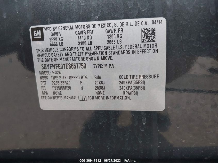2014 CADILLAC SRX PERFORMANCE COLLECTION - 3GYFNFE37ES657759