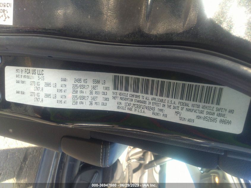 2015 JEEP CHEROKEE LATITUDE - 1C4PJMCB3FW749249