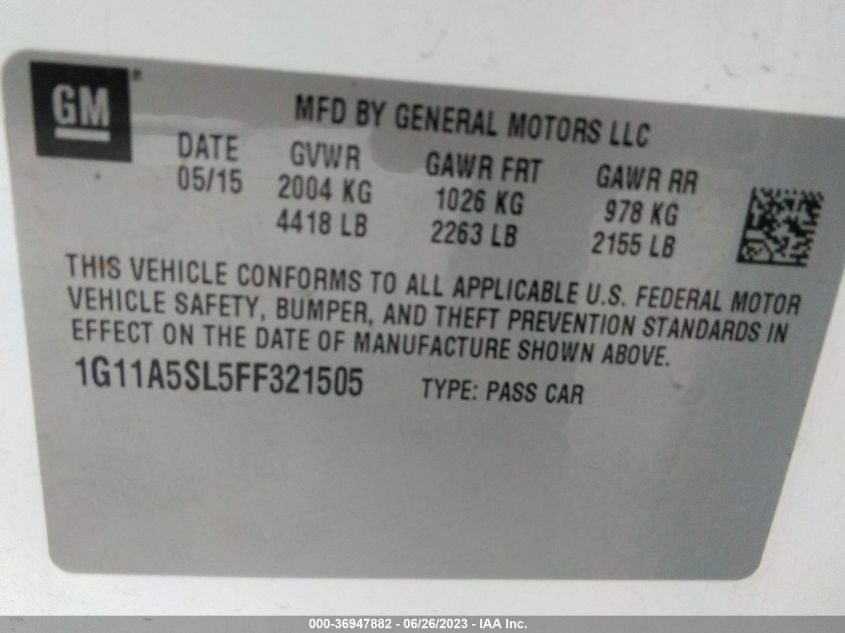 2015 CHEVROLET MALIBU LS - 1G11A5SL5FF321505