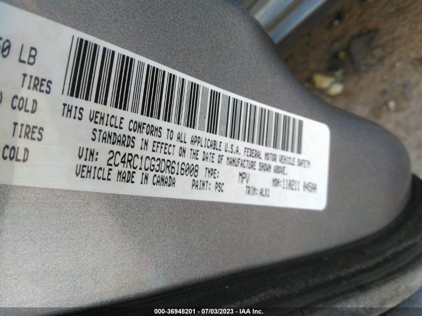 2013 CHRYSLER TOWN & COUNTRY TOURING-L - 2C4RC1CG3DR616008