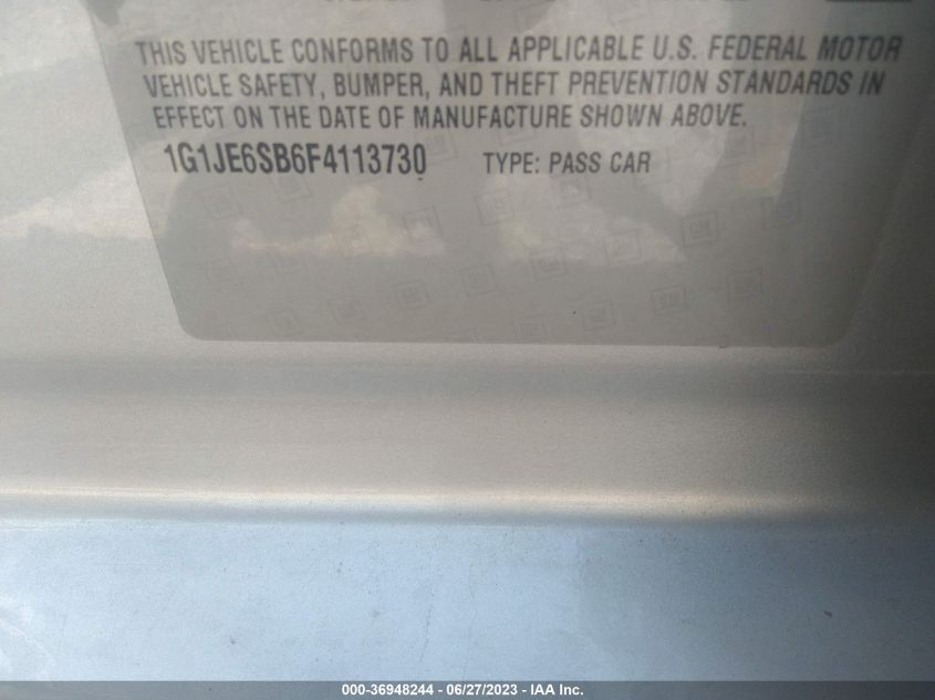 2015 CHEVROLET SONIC LTZ - 1G1JE6SB6F4113730