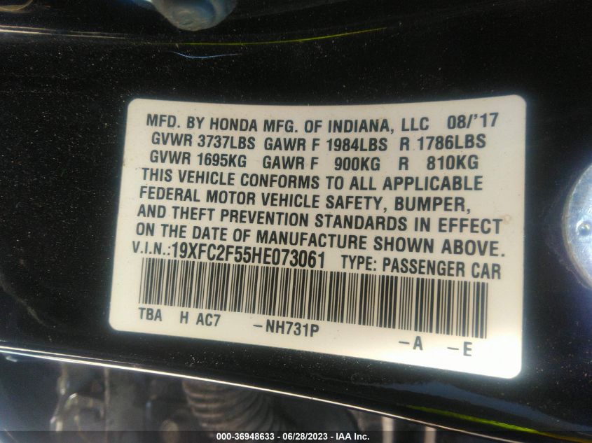 2017 HONDA CIVIC SEDAN LX - 19XFC2F55HE073061