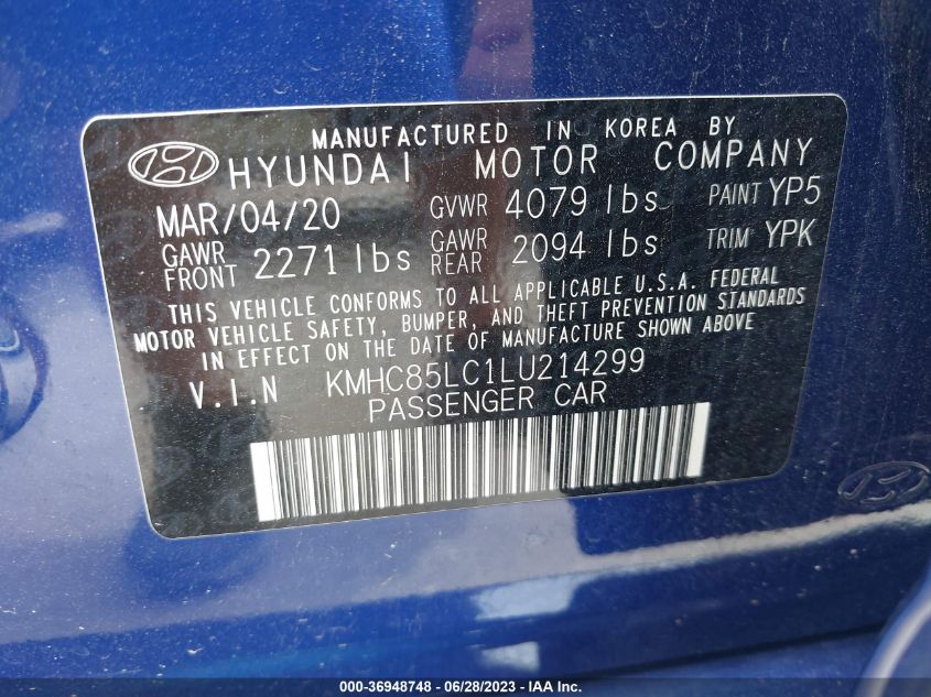 2020 HYUNDAI IONIQ HYBRID SEL - KMHC85LC1LU214299