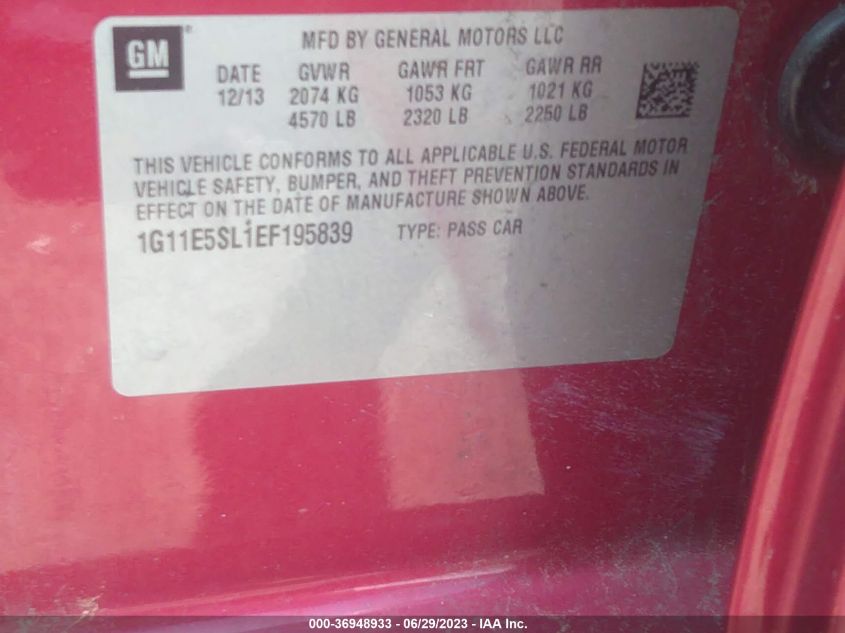 2014 CHEVROLET MALIBU LT - 1G11E5SL1EF195839