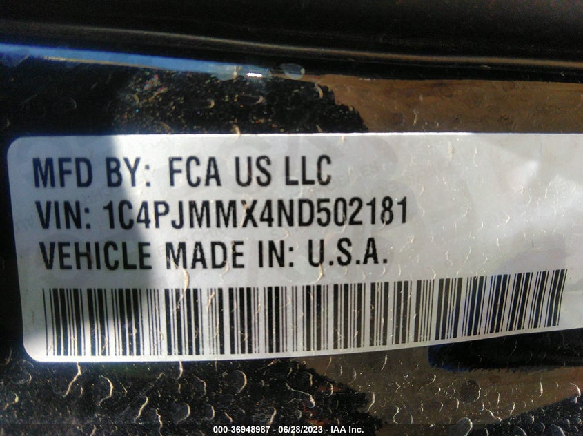 VIN 1C4PJMMX4ND502181 2022 JEEP CHEROKEE LATITUDE LUX