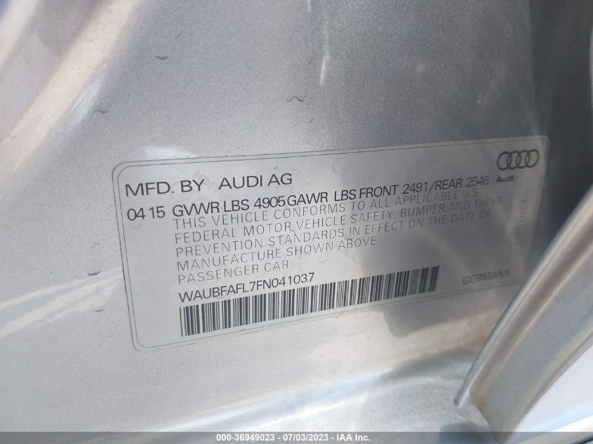 2015 AUDI A4 PREMIUM - WAUBFAFL7FN041037