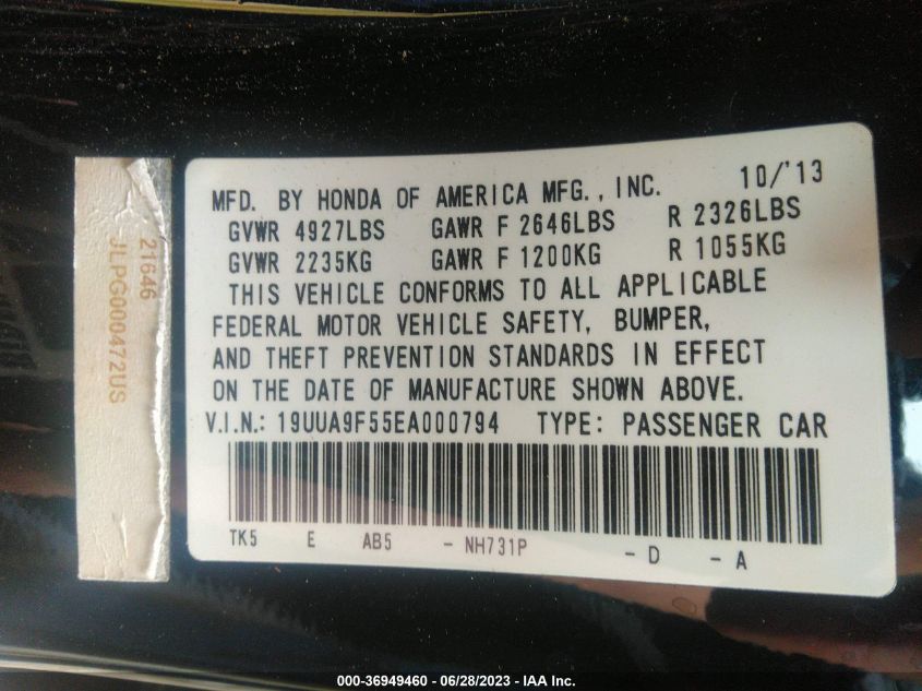 2014 ACURA TL TECH - 19UUA9F55EA000794