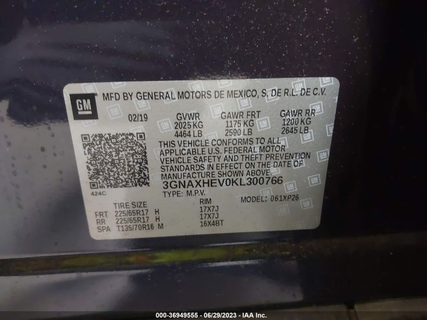 2019 CHEVROLET EQUINOX LS - 3GNAXHEV0KL300766