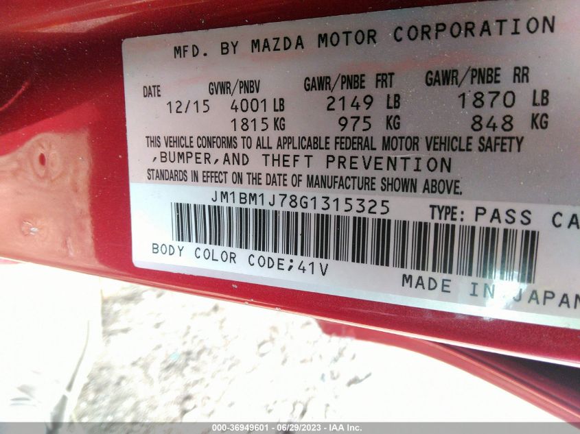 2016 MAZDA MAZDA3 I SPORT - JM1BM1J78G1315325