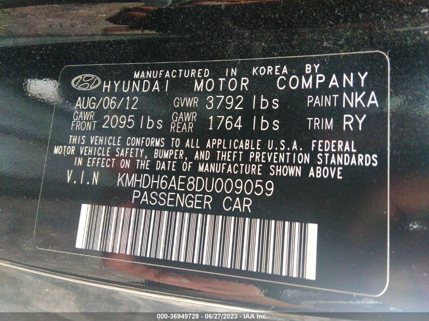 2013 HYUNDAI ELANTRA COUPE GS - KMHDH6AE8DU009059