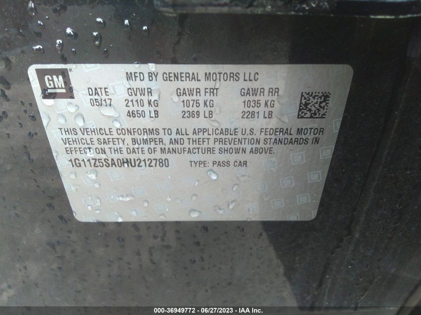 2017 CHEVROLET IMPALA LS - 1G11Z5SA0HU212780