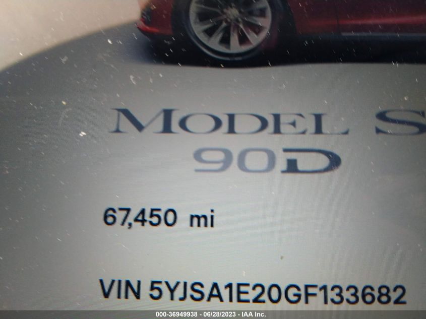 2016 TESLA MODEL S 90D/70D/75D/60D/85D - 5YJSA1E20GF133682