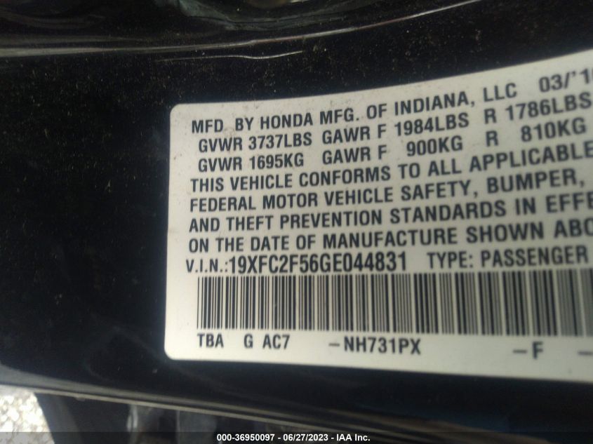2016 HONDA CIVIC SEDAN LX - 19XFC2F56GE044831