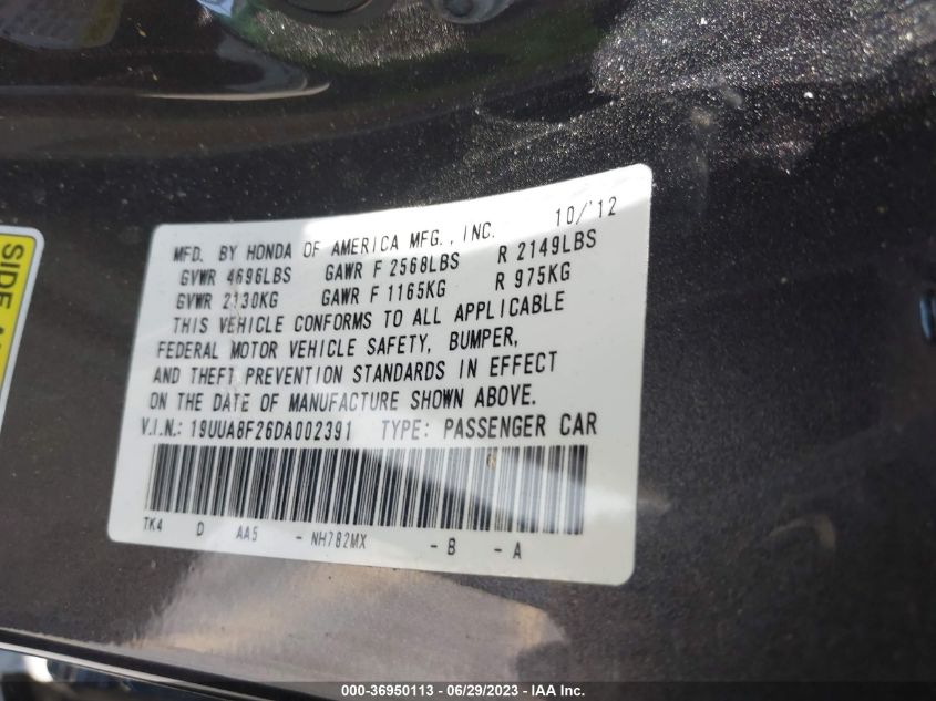 2013 ACURA TL - 19UUA8F26DA002391