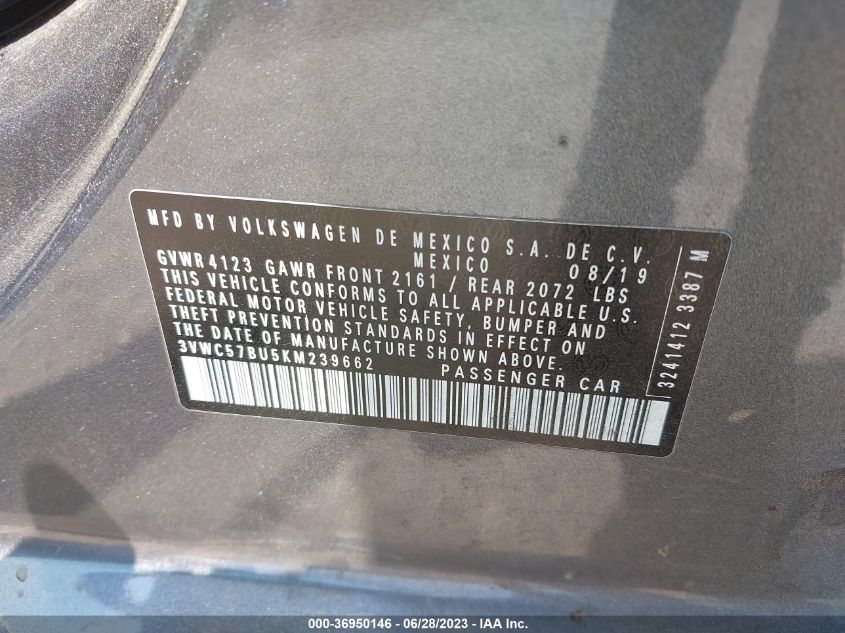 2019 VOLKSWAGEN JETTA S/SE/R-LINE - 3VWC57BU5KM239662