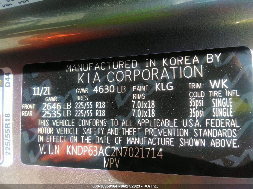 2022 KIA SPORTAGE S - KNDP63AC2N7021714