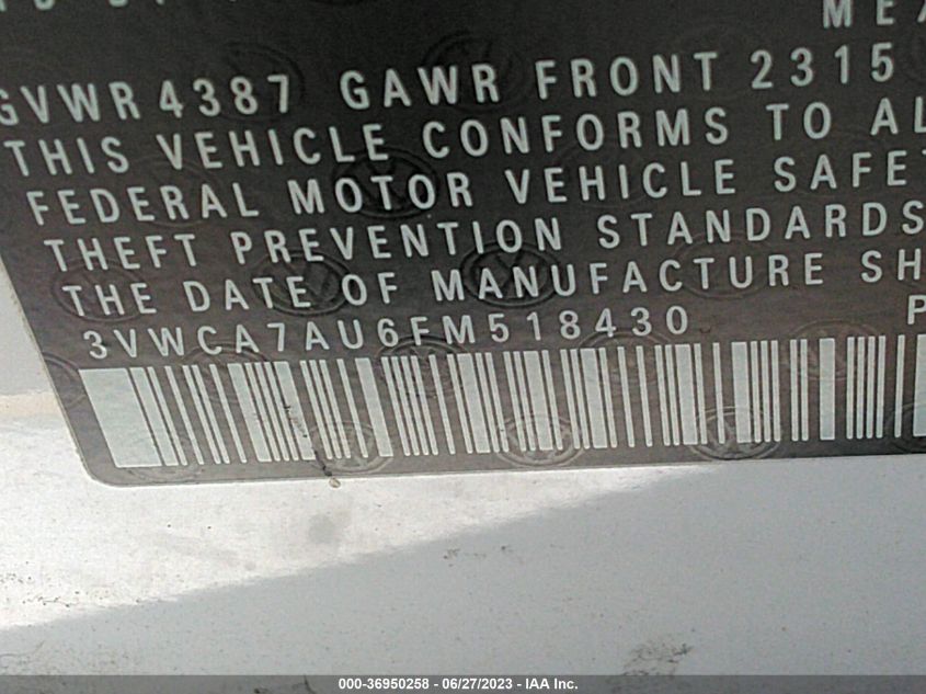 2015 VOLKSWAGEN GOLF SPORTWAGEN TDI SEL 3VWCA7AU6FM518430