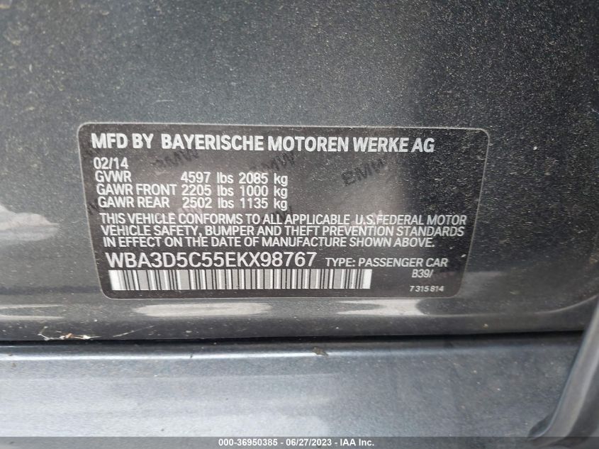 2014 BMW 3 SERIES 328D XDRIVE - WBA3D5C55EKX98767