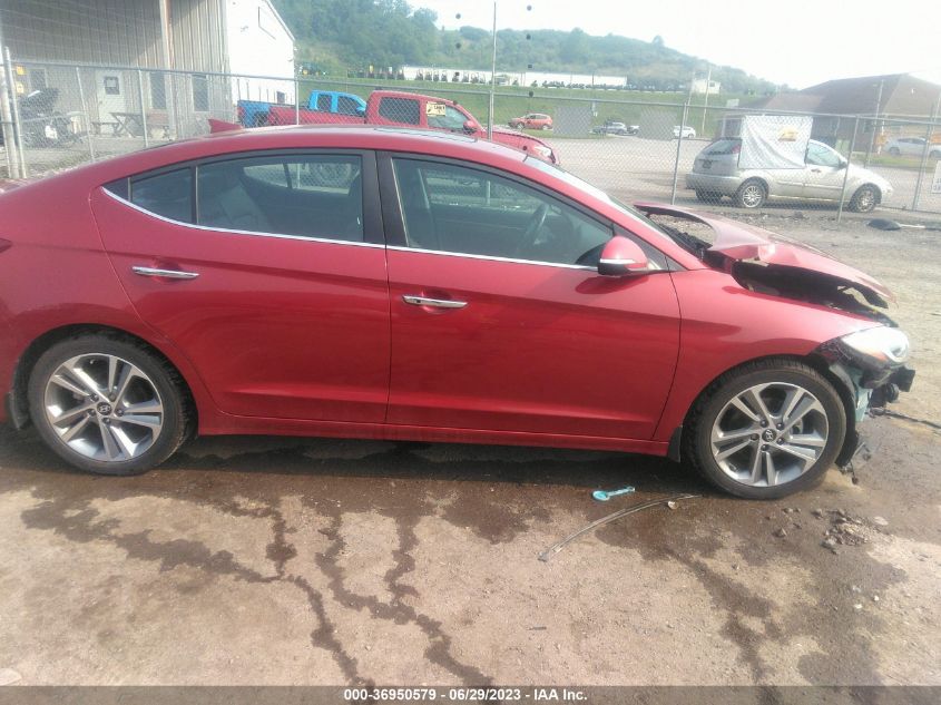 2017 HYUNDAI ELANTRA LIMITED - KMHD84LF3HU313741