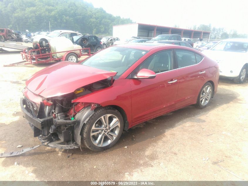 2017 HYUNDAI ELANTRA LIMITED - KMHD84LF3HU313741