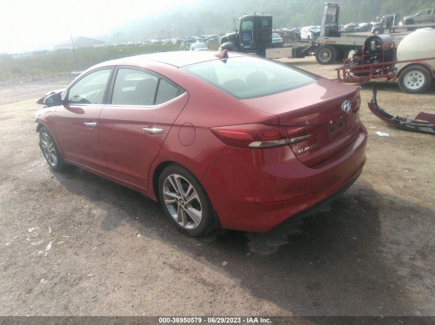 2017 HYUNDAI ELANTRA LIMITED - KMHD84LF3HU313741