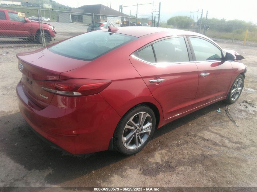 2017 HYUNDAI ELANTRA LIMITED - KMHD84LF3HU313741