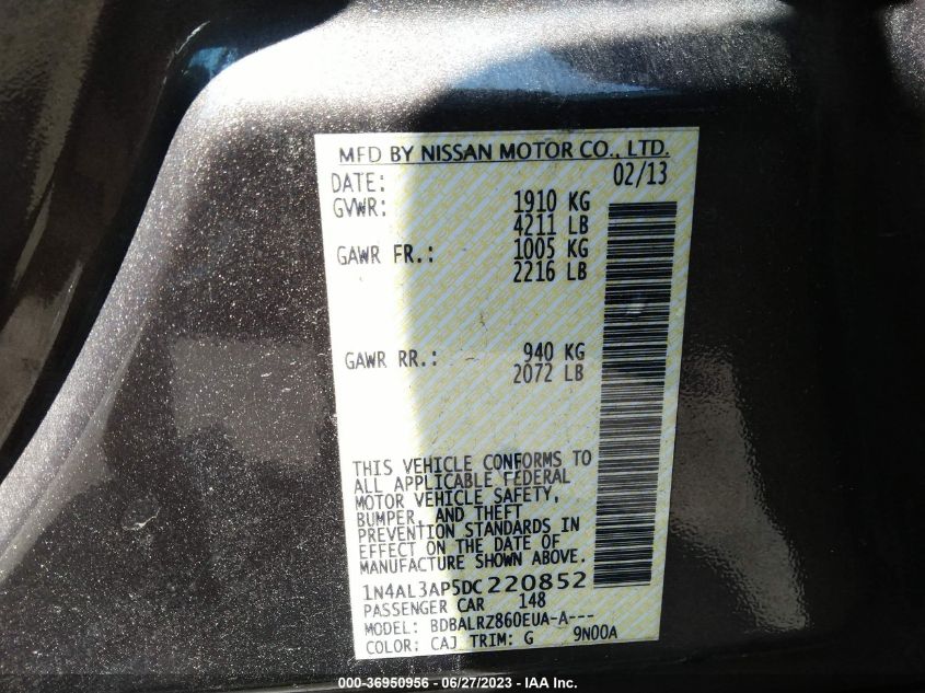 2013 NISSAN ALTIMA 2.5 S - 1N4AL3AP5DC220852