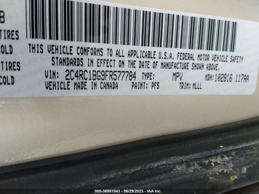 2015 CHRYSLER TOWN & COUNTRY TOURING - 2C4RC1BG9FR577784