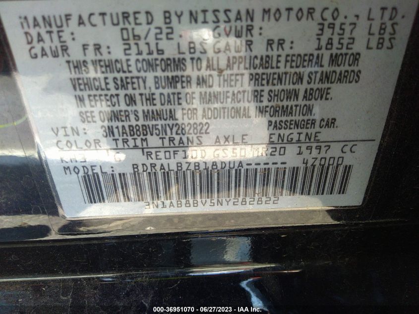 VIN 3N1AB8BV5NY282822 2022 NISSAN SENTRA no.9