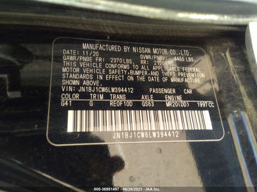 2020 NISSAN ROGUE SPORT S - JN1BJ1CW6LW394412