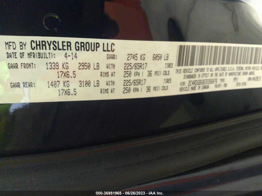 2014 DODGE GRAND CARAVAN SE - 2C4RDGBG8ER356076