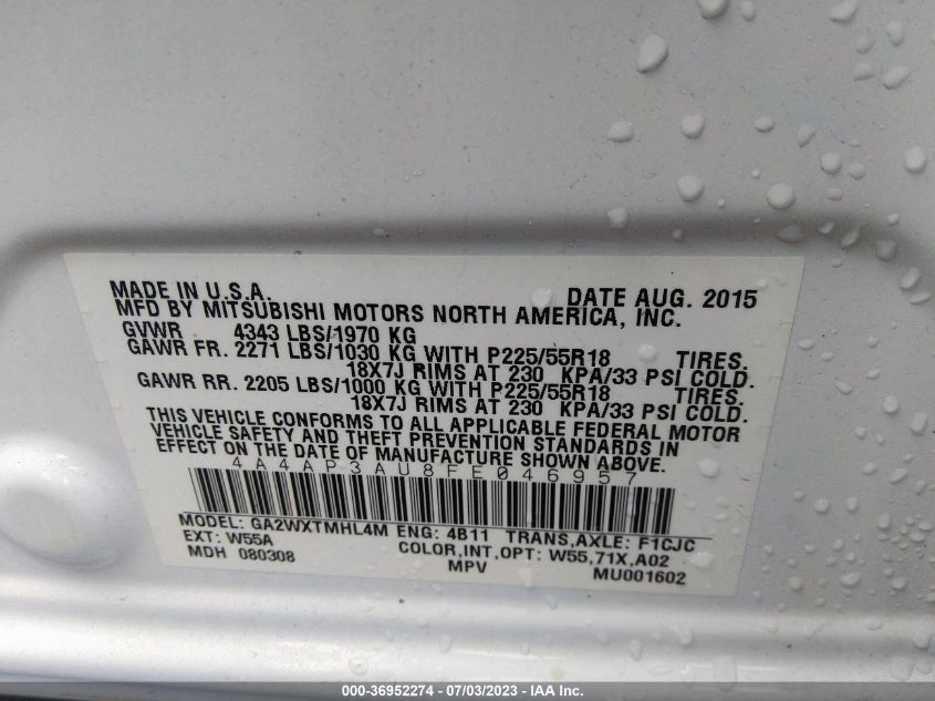 2015 MITSUBISHI OUTLANDER SPORT ES - 4A4AP3AU8FE046957
