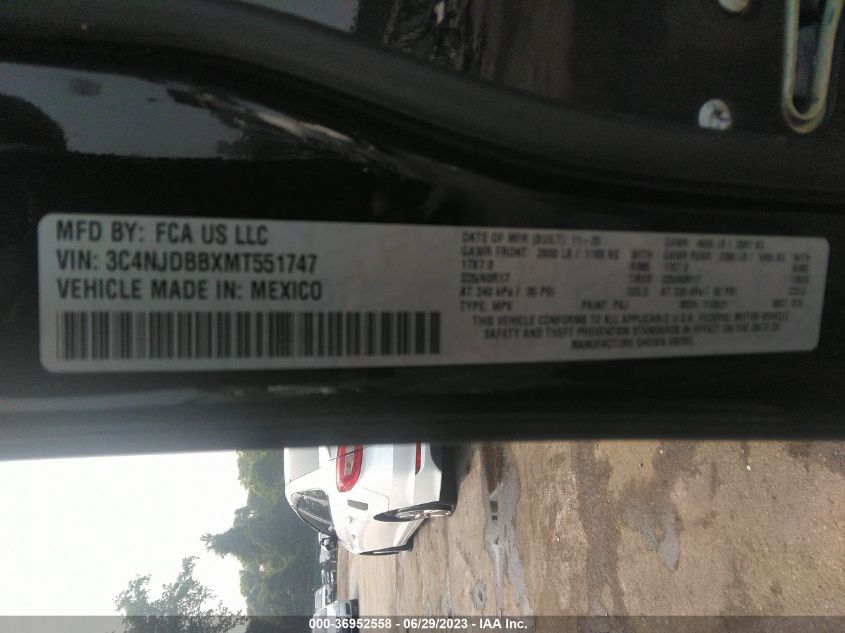 2021 JEEP COMPASS LATITUDE - 3C4NJDBBXMT551747