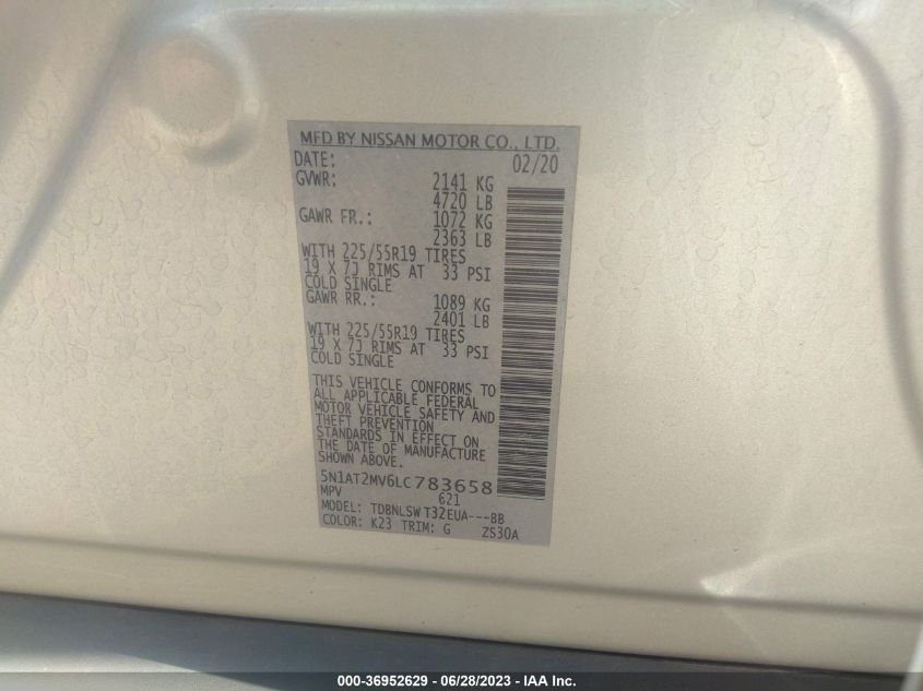 2020 NISSAN ROGUE SL - 5N1AT2MV6LC783658