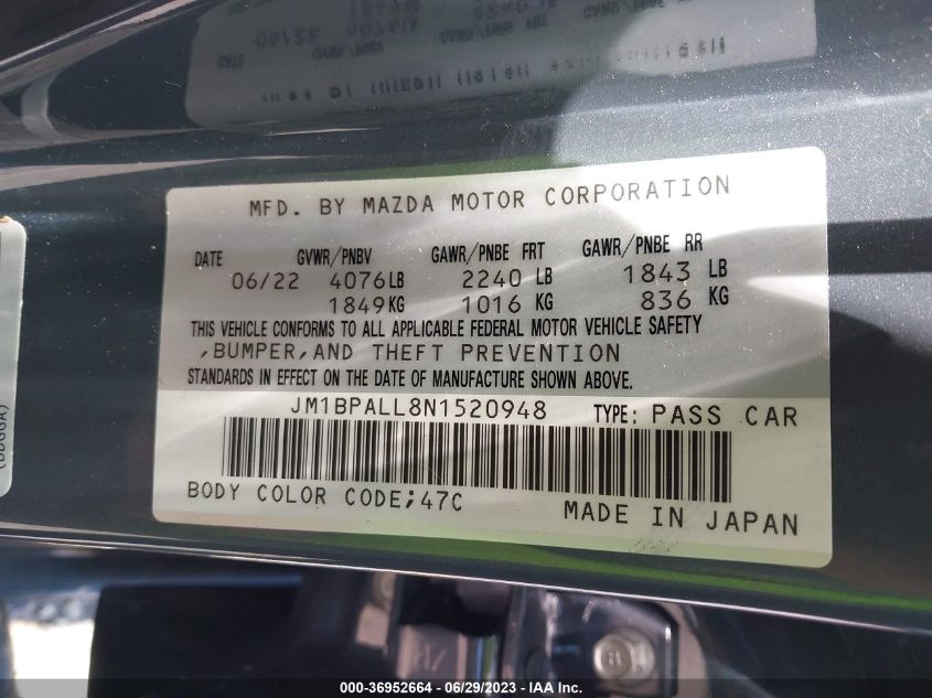 JM1BPALL8N1520948 Mazda 3 PREFERRED 9