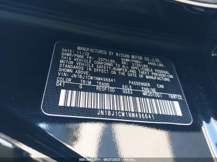 2022 NISSAN ROGUE SPORT SL - JN1BJ1CW1NW496641